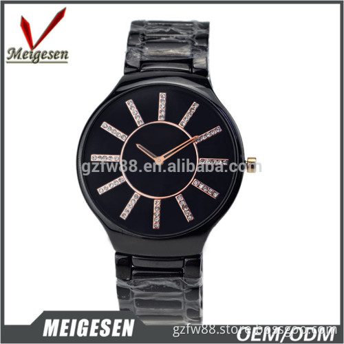 Black Color Full Ceramic 6mm Thin Quartz Watch for Men and Women Ceramic Lady Watch